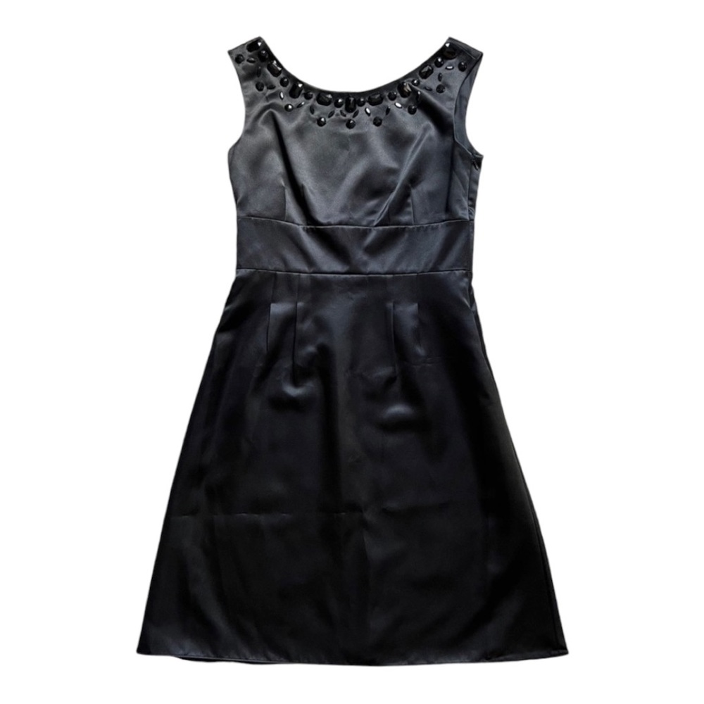 Ann Taylor Loft Woman’s Embellished Lined Midi Black Dress